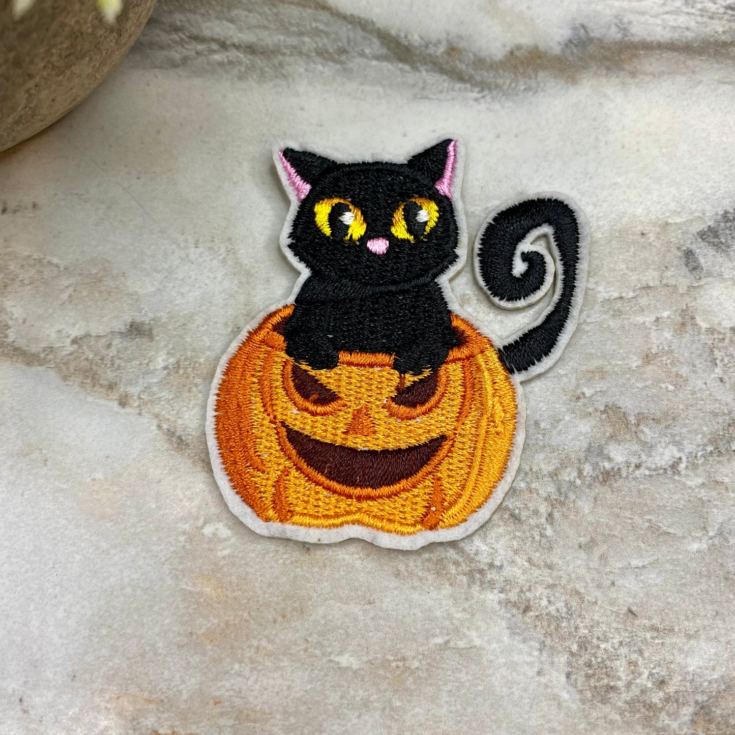 Embroidered Patches - Halloween - Cat Pumpkin #2