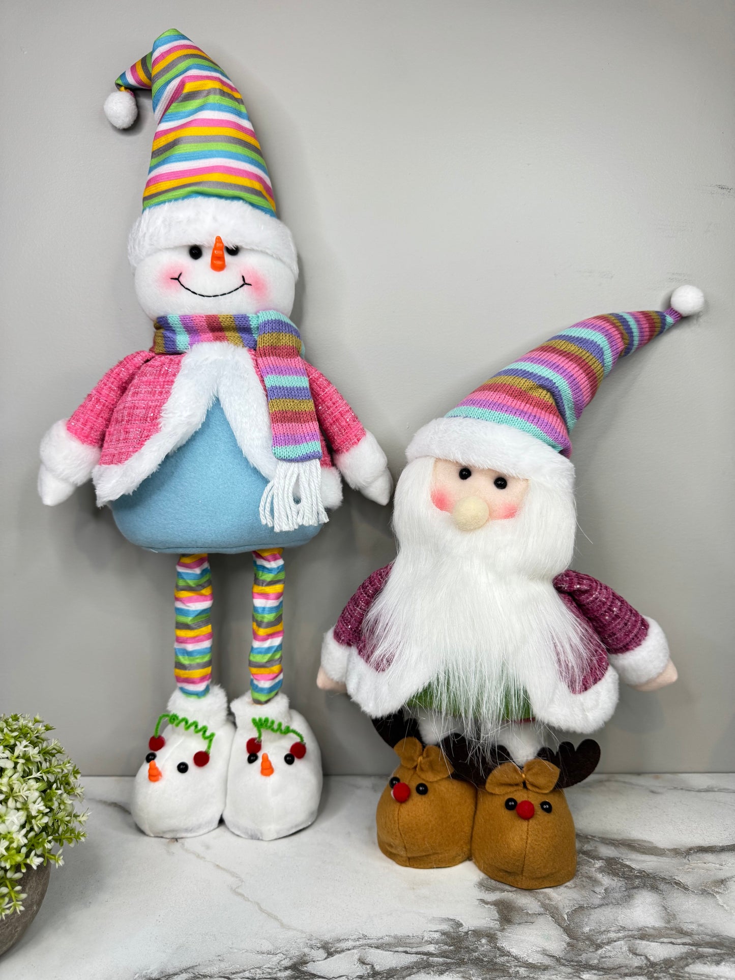 Telescopic Standing Christmas Decor - Colorful Stripe