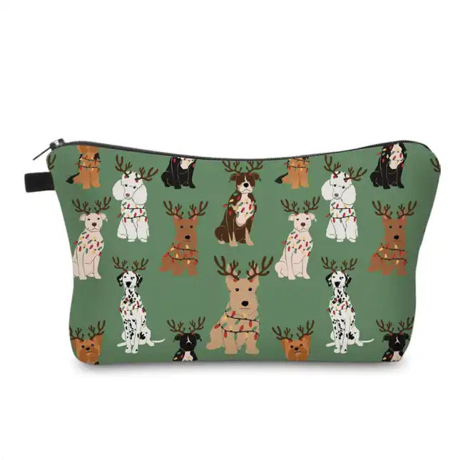 Christmas Dog Green - Water-Resistant Multi-Use Pouch