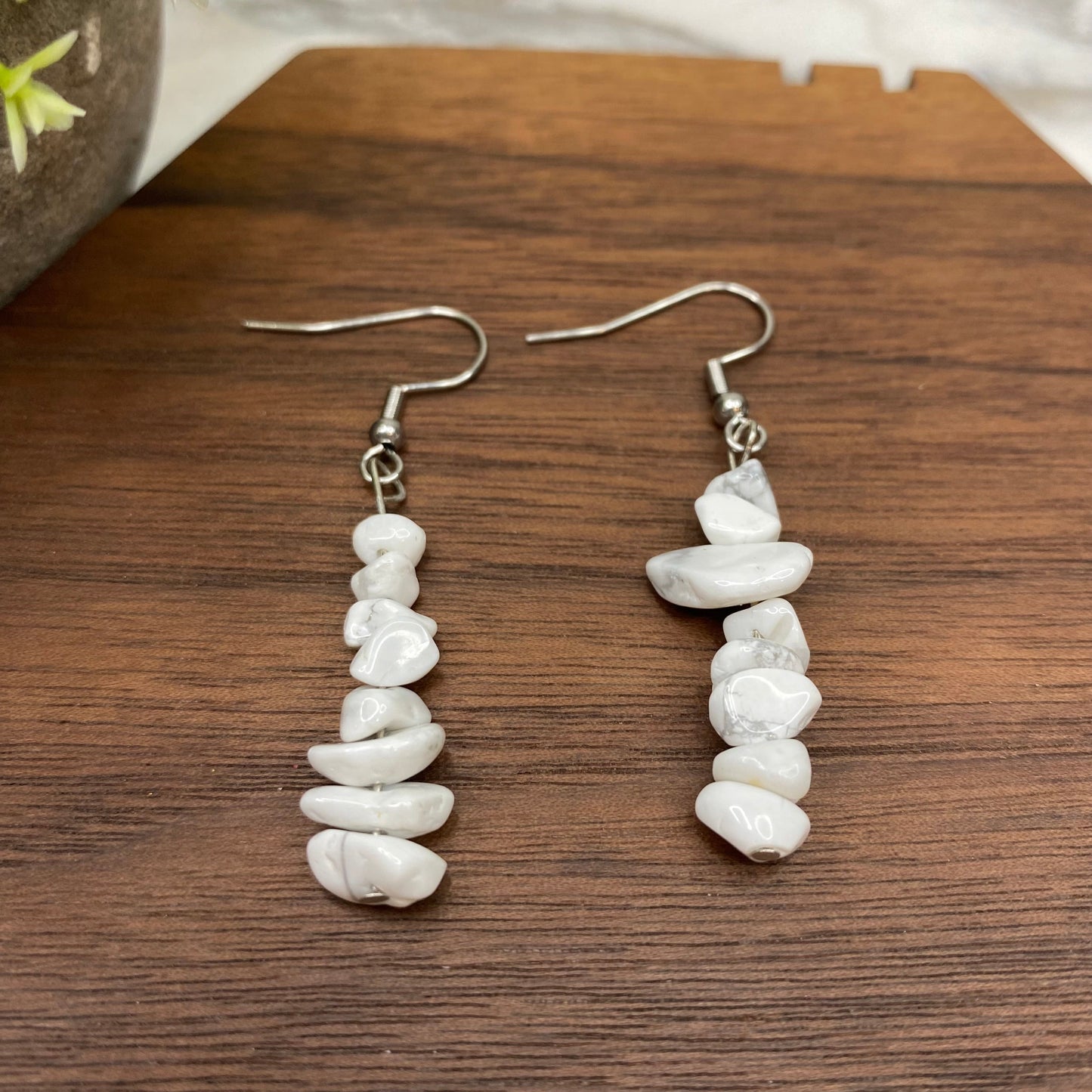 Silver Dangle Earrings - Stone #8