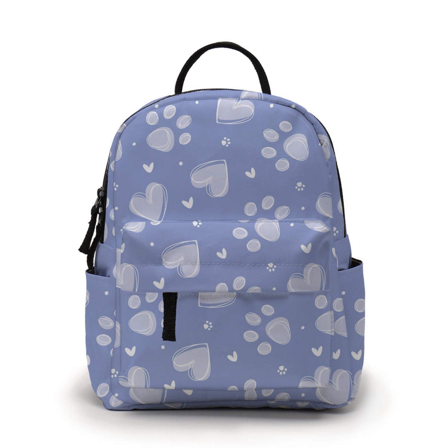 Dog Paw Blue Heart - Water-Resistant Mini Backpack