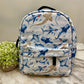 Ocean Blue Stripe Stingray Shark - Water-Resistant Mini Backpack