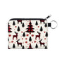 Plaid Tree Deer - Water-Resistant Mini Pouch w/ Keyring