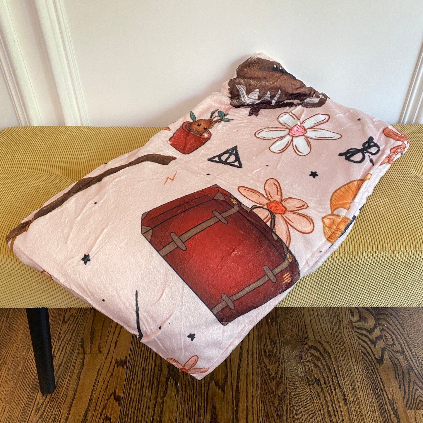 Magic Floral Suitcase Minky Blanket