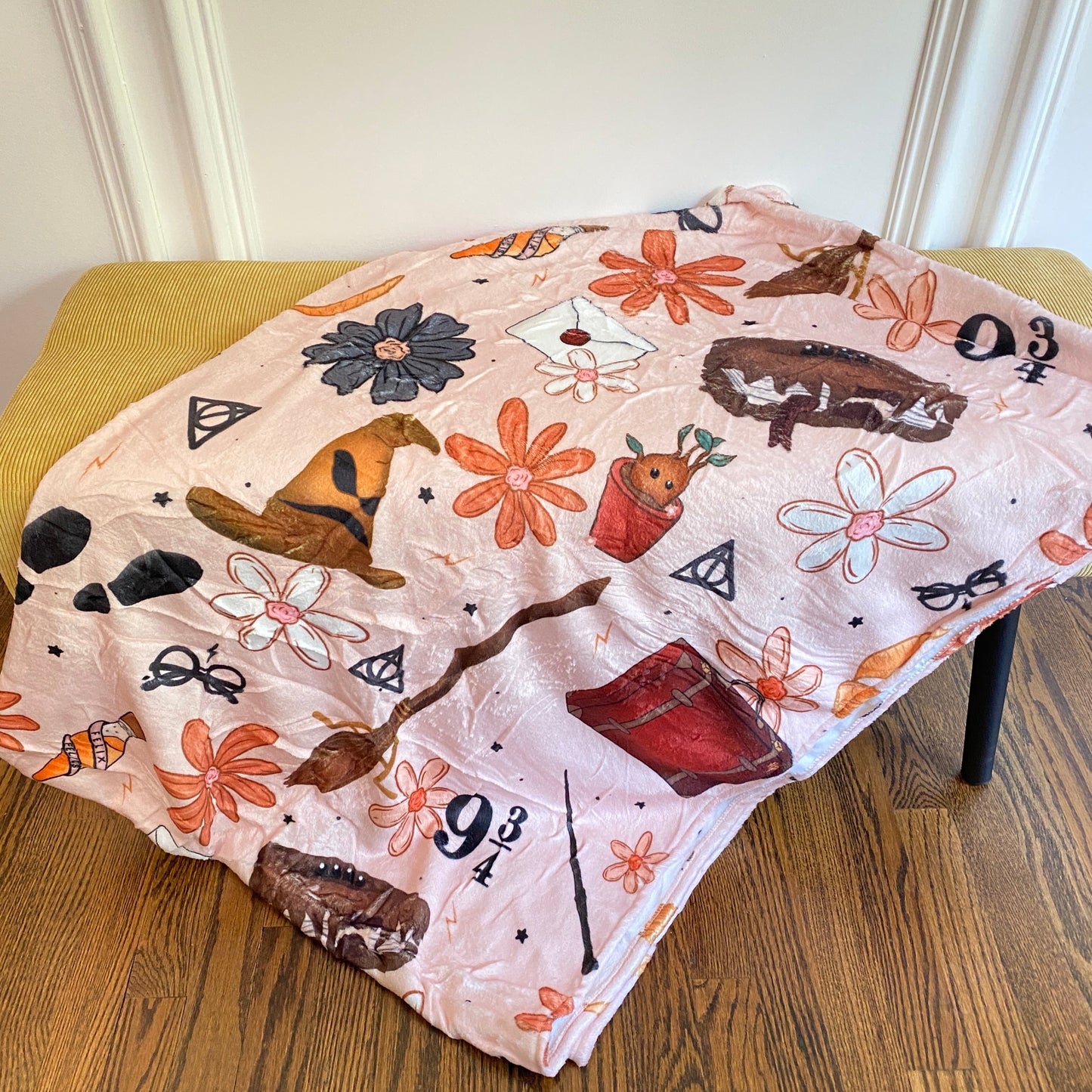 Magic Floral Suitcase Minky Blanket