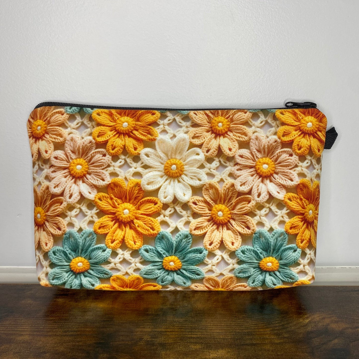 Daisy Knit Crochet - Water-Resistant Multi-Use Pouch