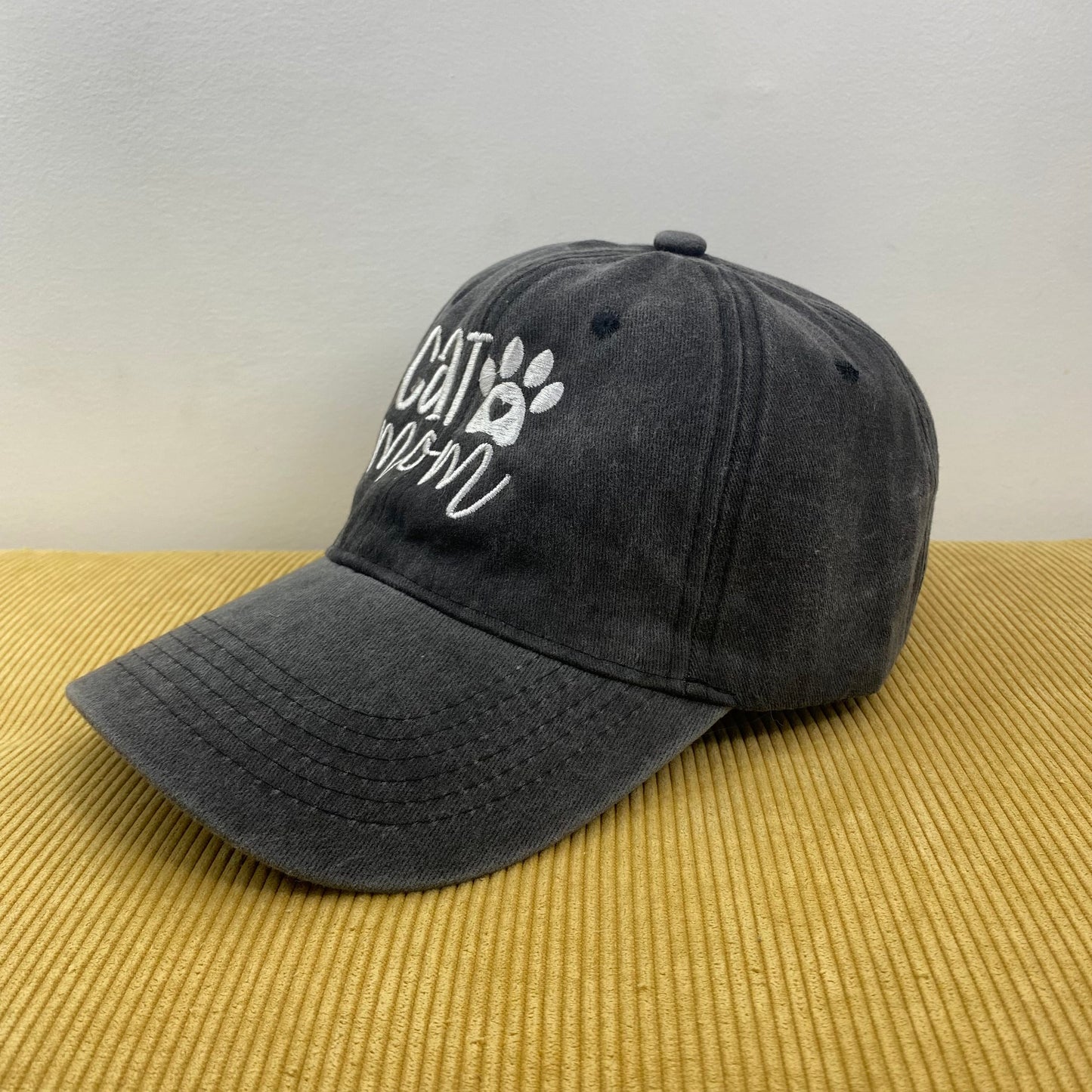 Hat - Paw Print - Cat Mom Grey