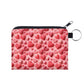 All Pink Knit Hearts - Water-Resistant Mini Pouch w/ Keyring