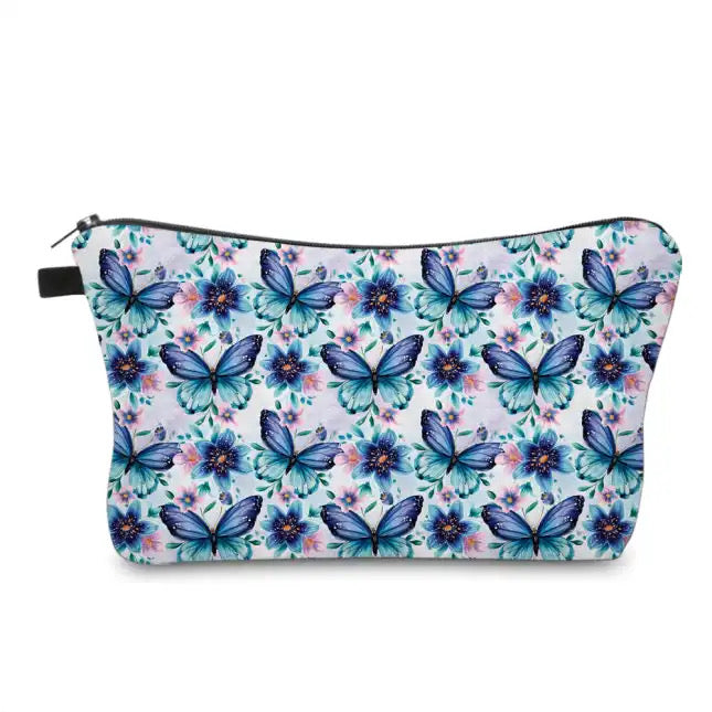 Blue Teal Butterfly - Water-Resistant Multi-Use Pouch