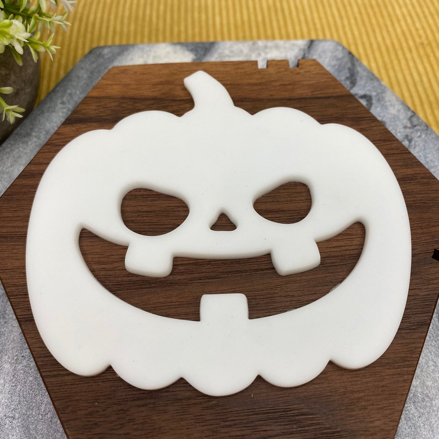 Coaster - Silicone - Coaster - Silicone - Glow In The Dark White Pumpkin Halloween