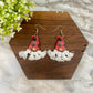 Wooden Dangle Earrings - Gnome Macrame Beard