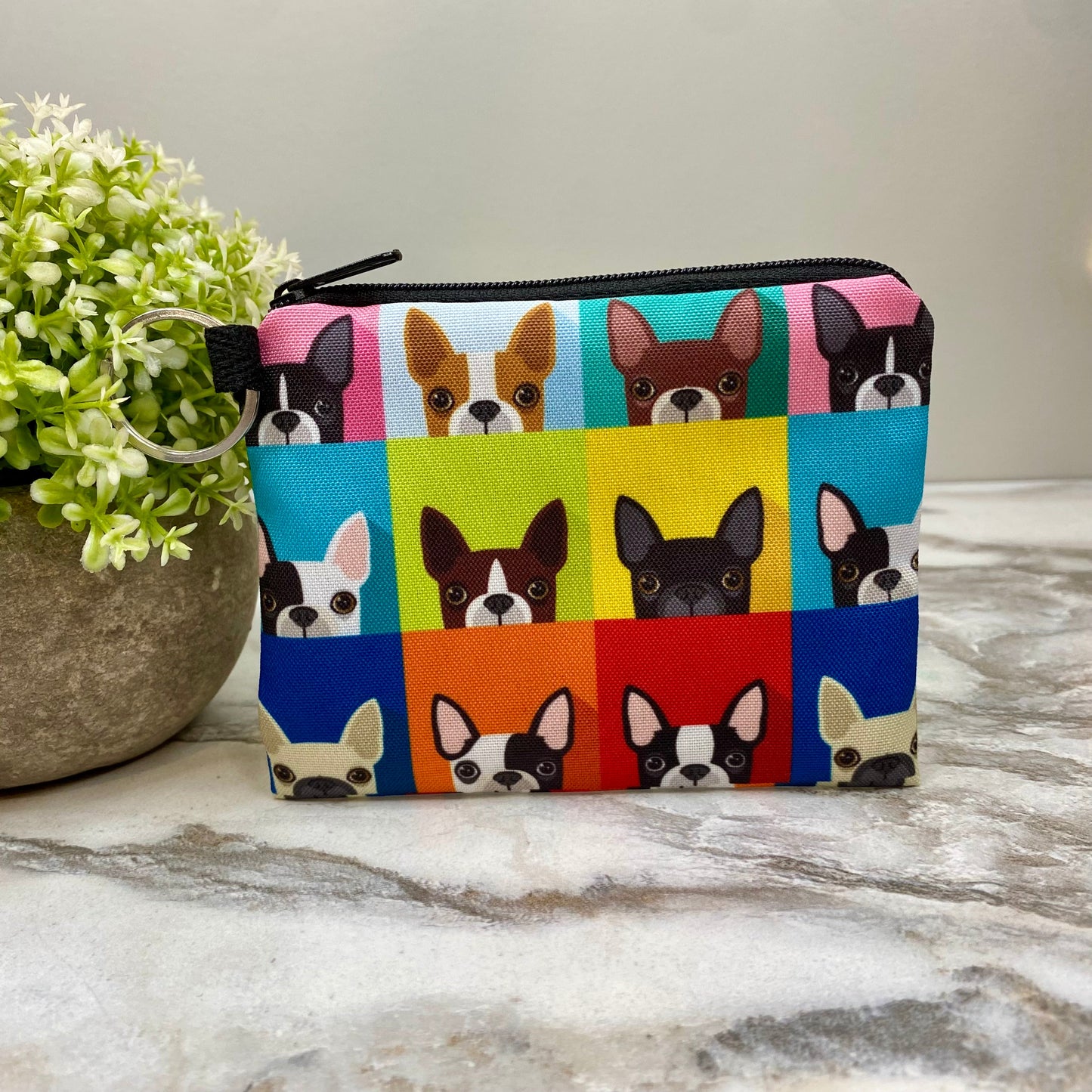 Frenchie - Water-Resistant Mini Pouch w/ Keyring