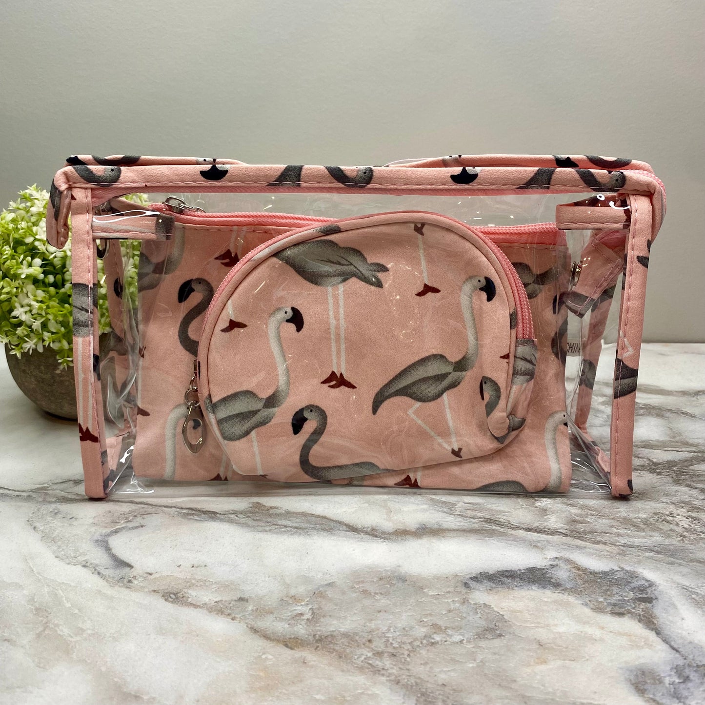 Trio Set Pouch + Clamshell - Flamingo