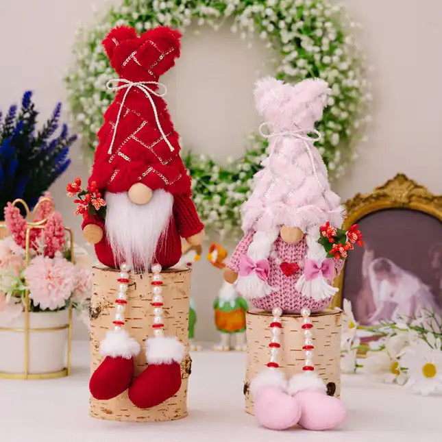 Gnome - Valentine #10 - Red & Pink Long Legs - PREORDER 12/12-12/15