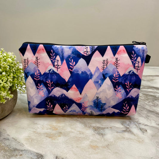 Pink Purple Mountains - Water-Resistant Multi-Use Pouch