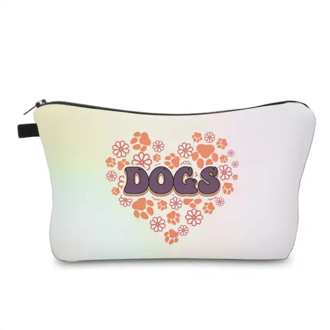 Heart Flower Paw Dogs - Water-Resistant Multi-Use Pouch