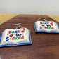 Wooden Dangle Earrings - Teacher - Back to School Book