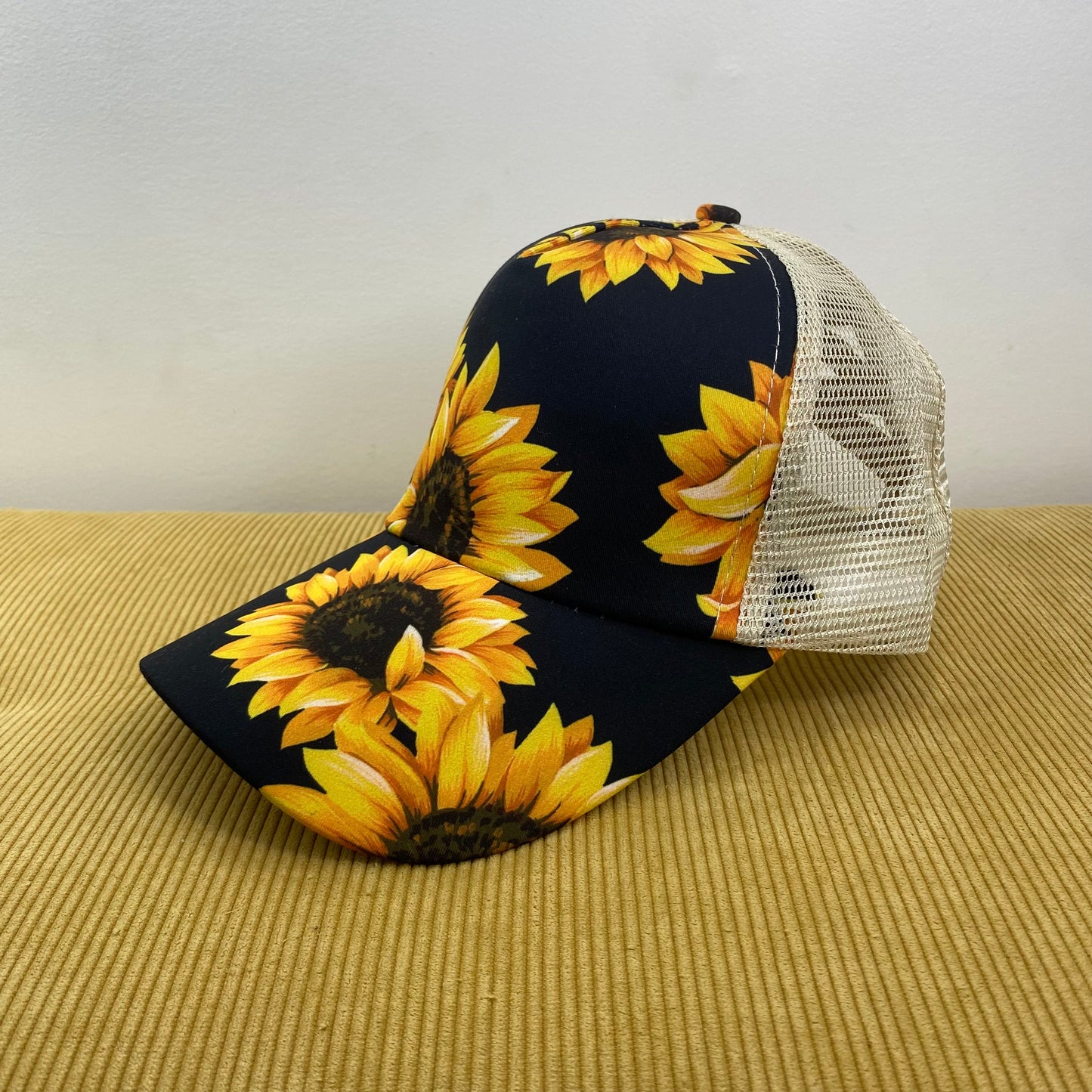 Hat - Ponytail - Black Sunflower