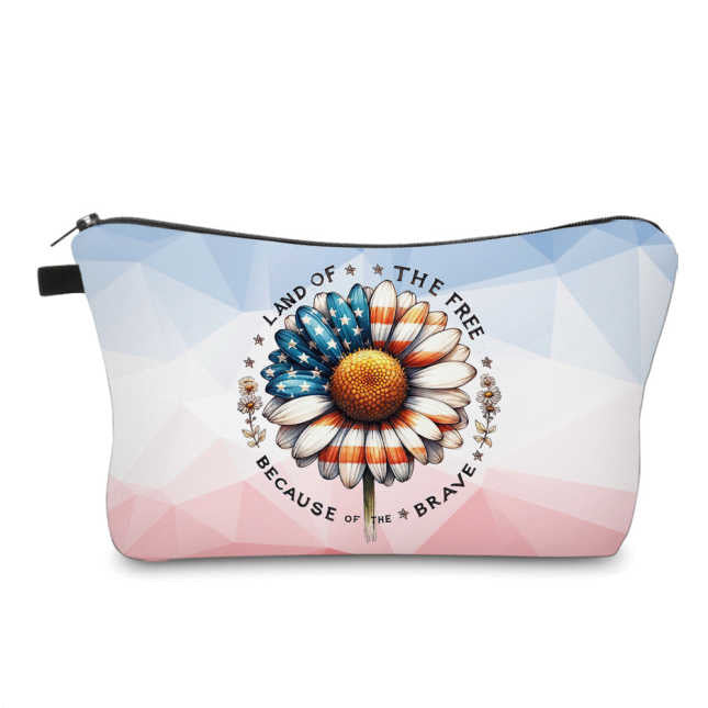 Land Of The Free Daisy - Water-Resistant Multi-Use Pouch