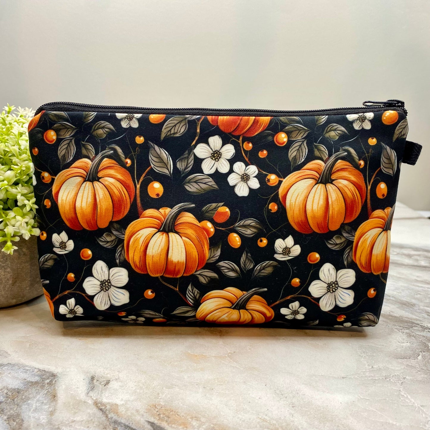 Pumpkin Black & White - Water-Resistant Multi-Use Pouch