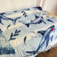 Ocean Blue Stripe Stingray Shark Minky Blanket