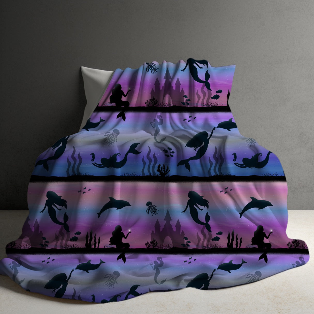 Blanket - Mermaid, Purple + Blue