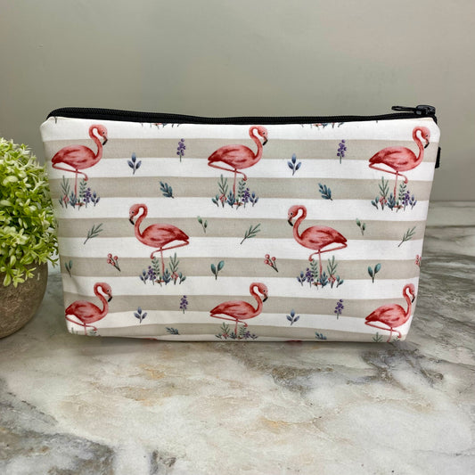 Flamingo Stripe - Water-Resistant Multi-Use Pouch