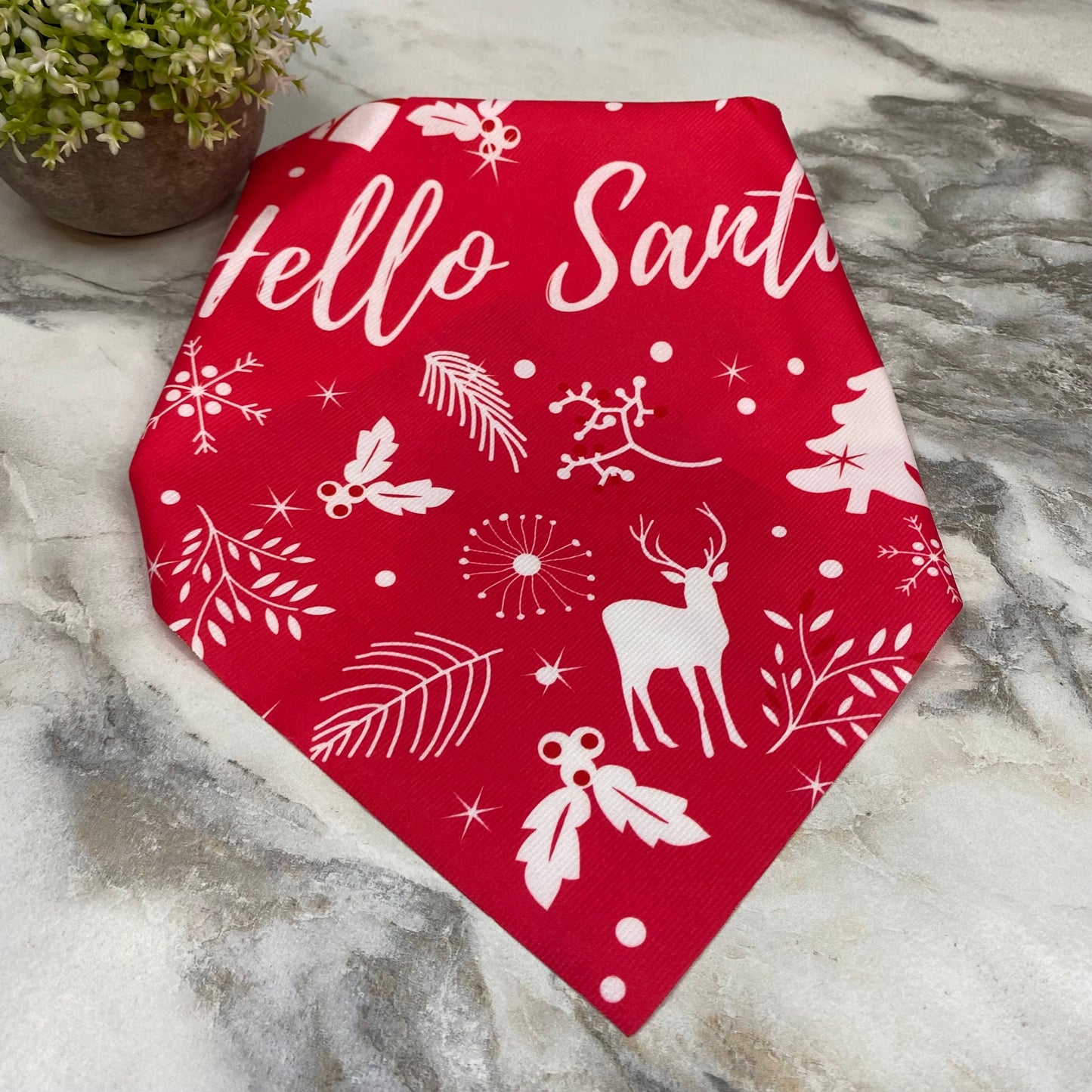 Dog Bandana - Christmas - Red Star Hello Santa