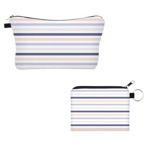 Lavender Stripe - Water-Resistant Pouch Set