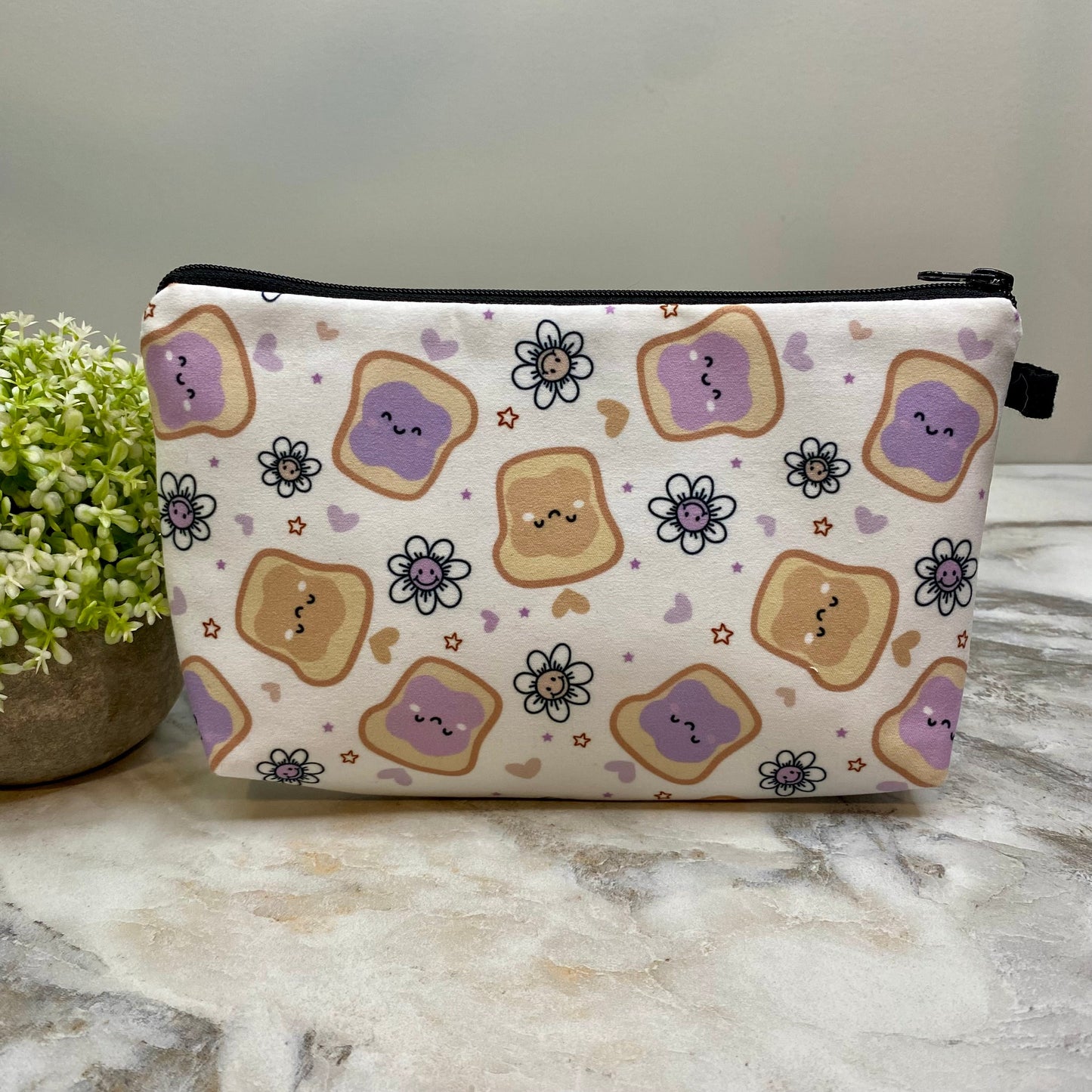 Peanut Butter And Jelly Daisy - Water-Resistant Multi-Use Pouch