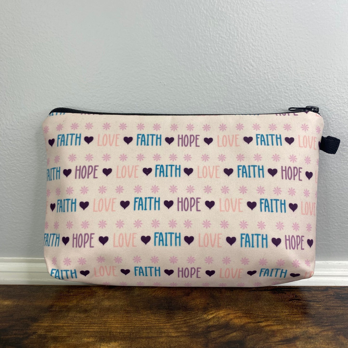 Faith Hope Love Pink - Water-Resistant Multi-Use Pouch