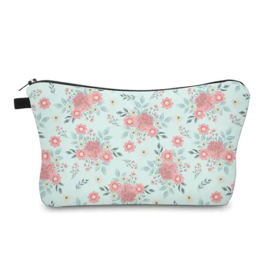 Mint Pink Floral - Water-Resistant Multi-Use Pouch