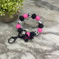 Silicone Bracelet Keychain - Jesus, B&W Cow + Hot Pink