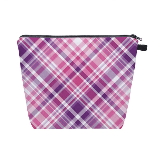 Pink + Purple Plaid - Water-Resistant Multi-Use XL Pouch