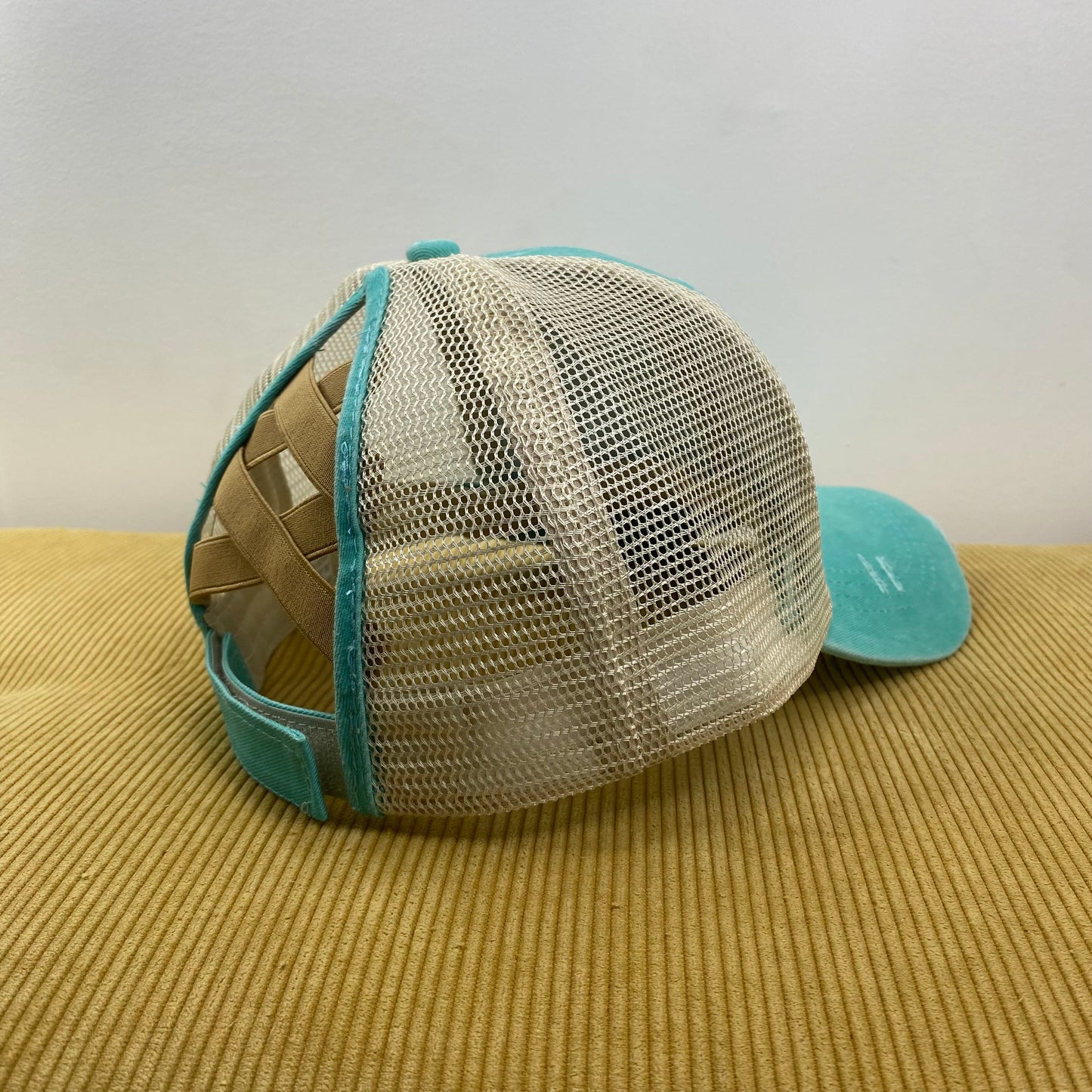 Hat - Criss Cross Ponytail - Turquoise