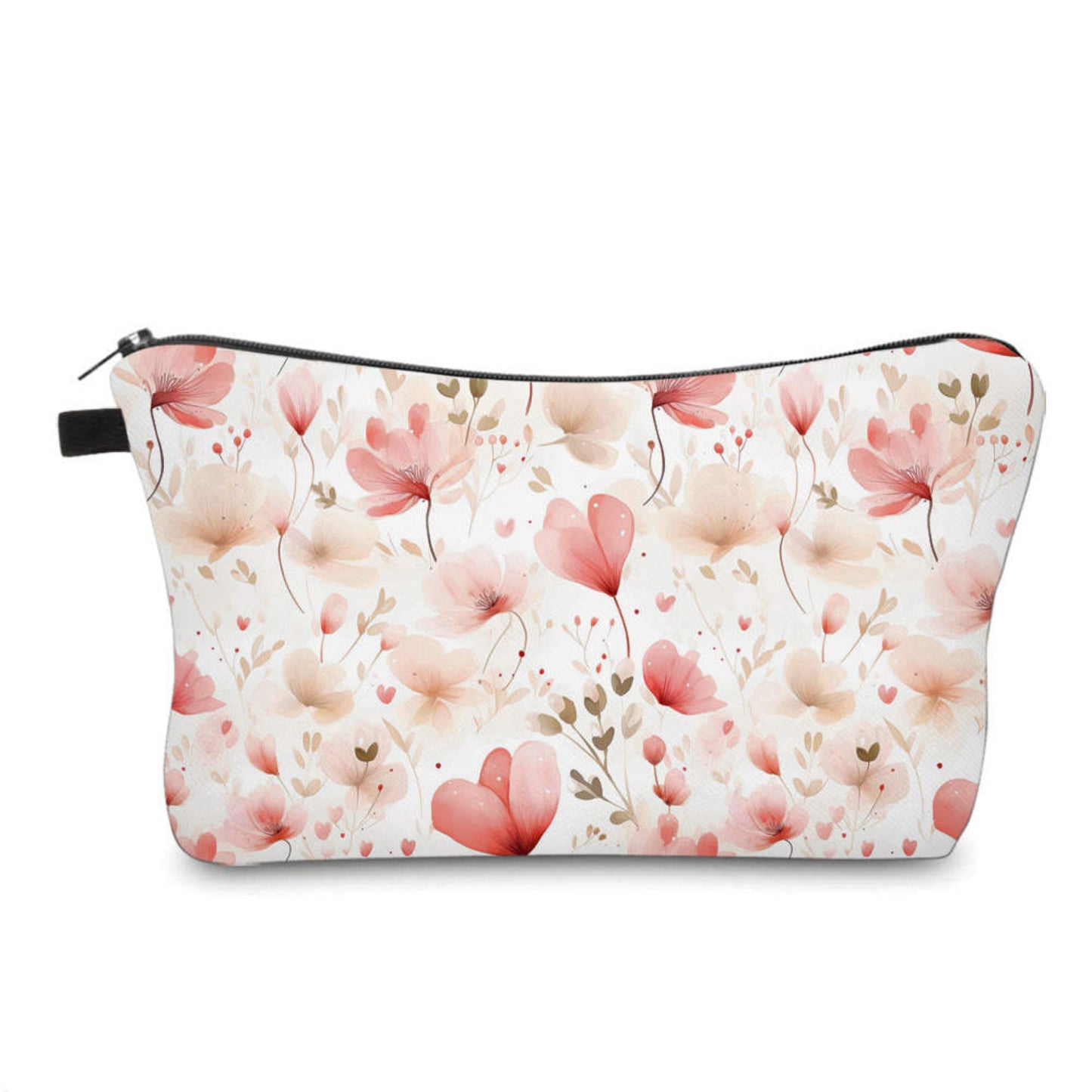 Floral Pale Pink + Cream - Water-Resistant Multi-Use Pouch