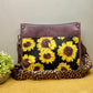 Audrey Crossbody Purse - Sunflowers on Eggplant