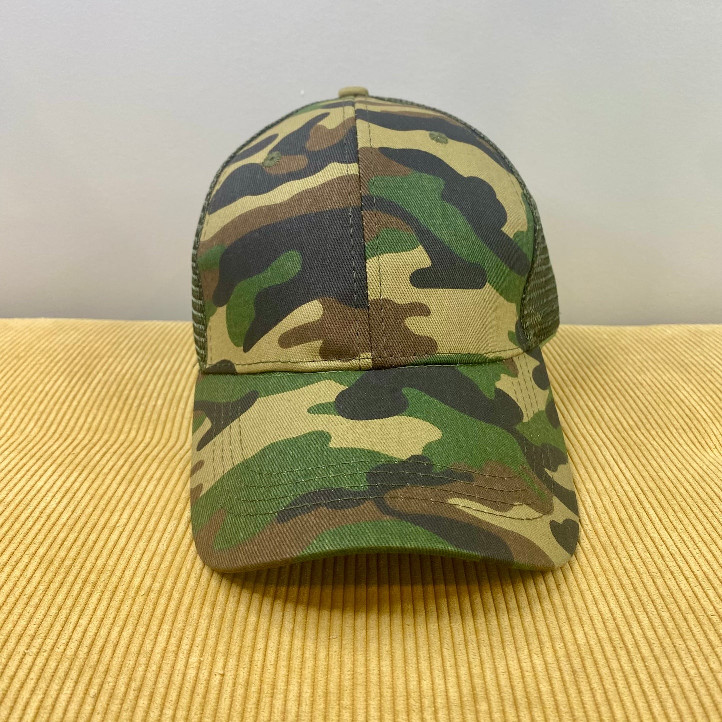 Hat - Ponytail - Green Camo