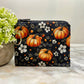 Pumpkin Black & White - Water-Resistant Mini Pouch w/ Keyring