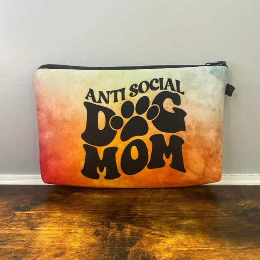 Anti-social Dog Mom - Water-Resistant Multi-Use Pouch