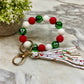 Silicone Bracelet Keychain - Christmas - Green Tree Bulbs