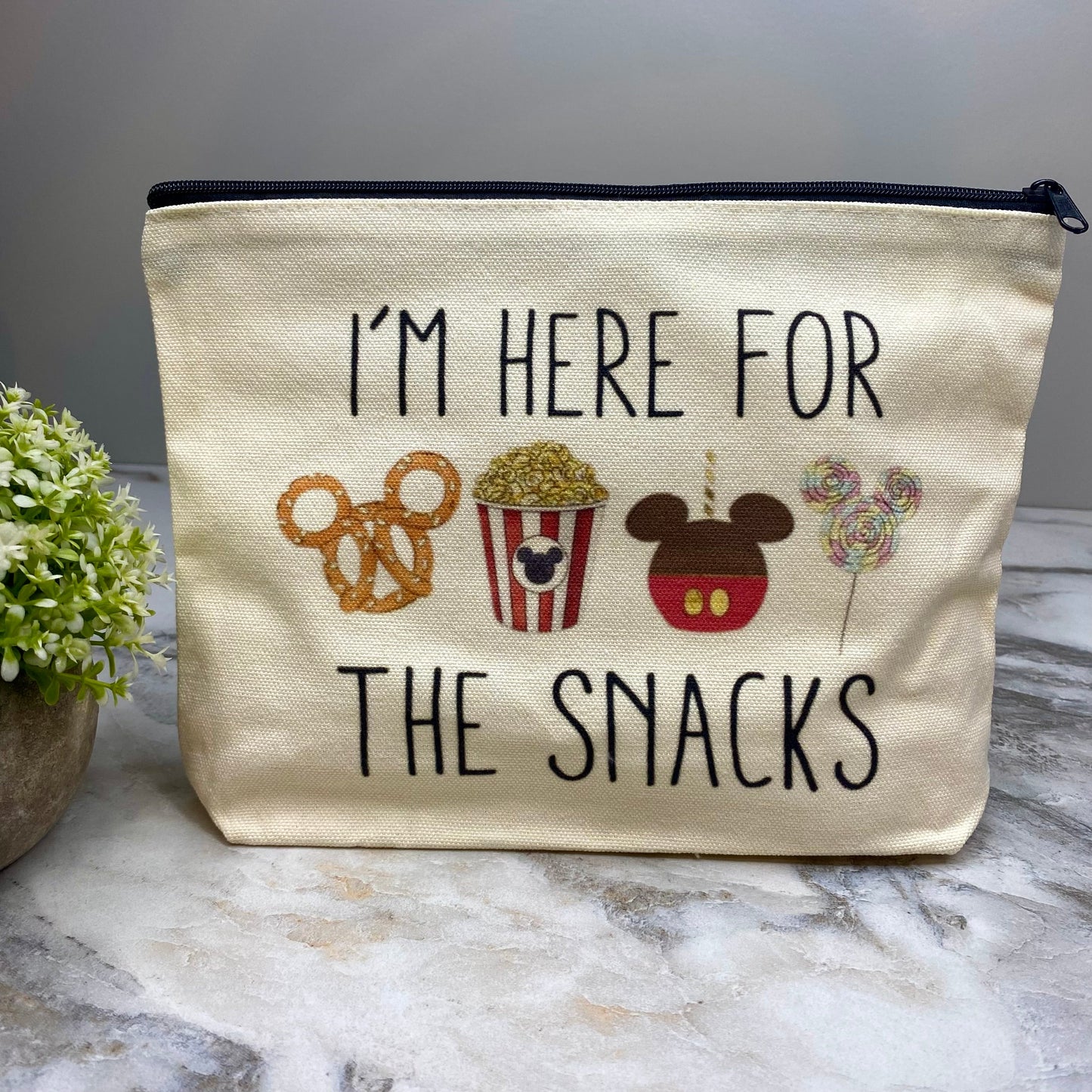 Here For The Snacks Canvas Multi-Use Pouch