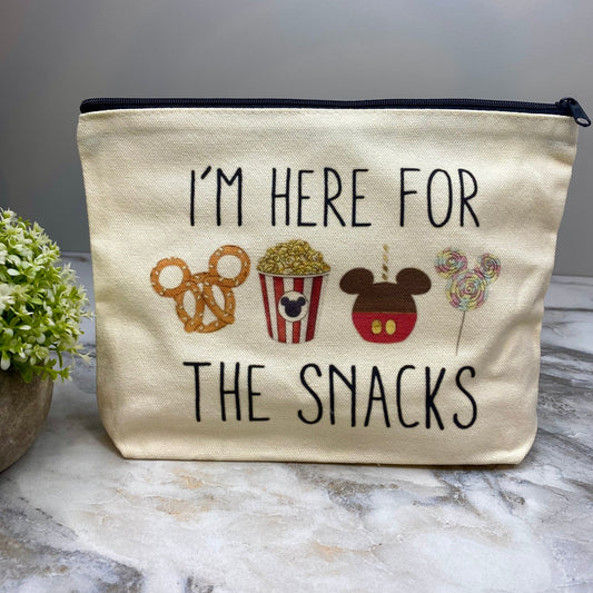 Here For The Snacks Canvas Multi-Use Pouch