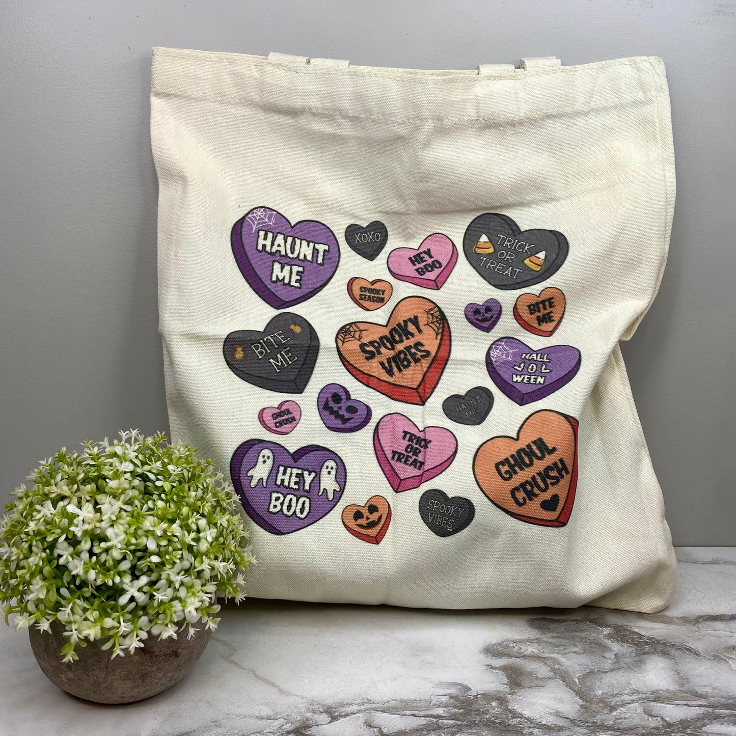 Tote Bag - Halloween - Conversation Hearts