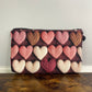 Knit Hearts On Maroon - Water-Resistant Multi-Use Pouch