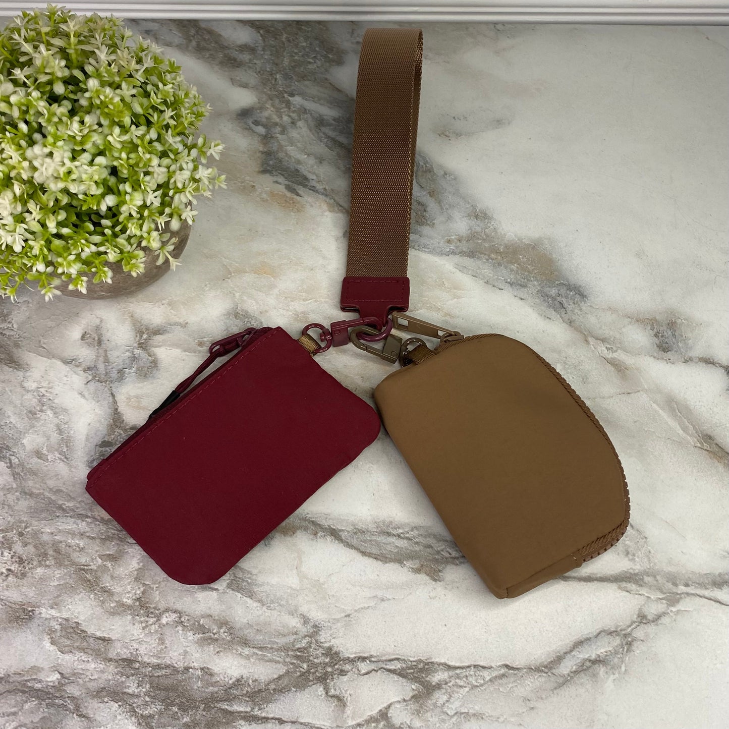 Nylon Wristlet + Double Mini Pouch Set