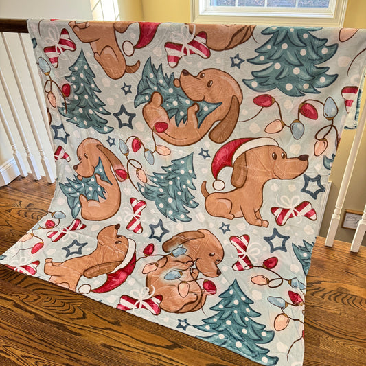 Blanket - Christmas - Puppy Lights Tree