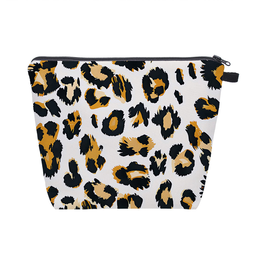 Animal Print White Orange - Water-Resistant Multi-Use XL Pouch