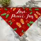 Dog Bandana - Christmas - Love Peace Joy