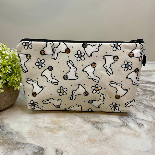 Smiley Bunny Floral - Water-Resistant Multi-Use Pouch